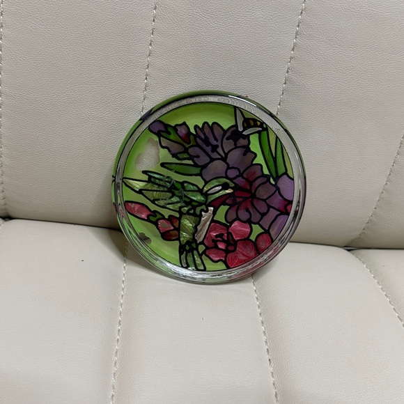 Floral Stained Glass Art Piece Coaster Decor - Picture 7 of 7